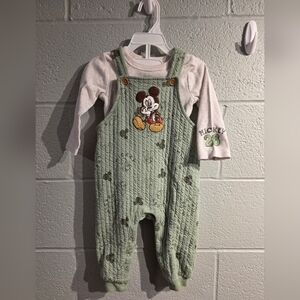 Disney Baby Mickey Mouse Overalls And Undershirt